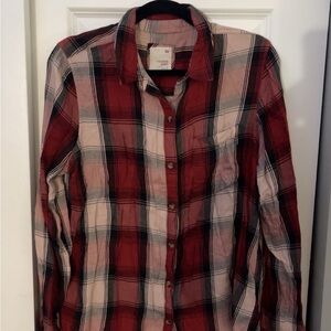 Plaid Button-Up Shirt